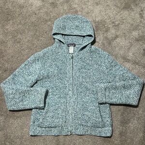 Vintage Patagonia 100% Lambs Wool Knit Zip Up Sweater Blue size small